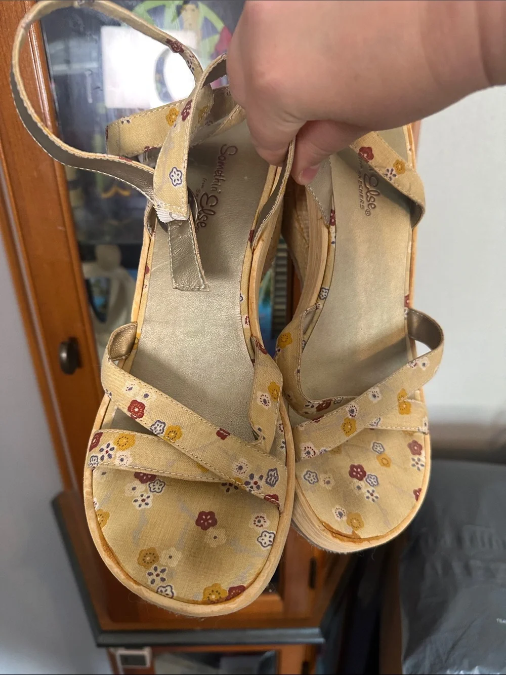 Skechers Yellow Floral Slingback Sandals
